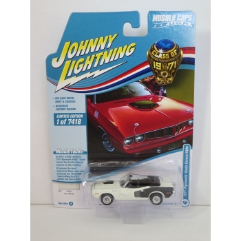 Johnny Lightning 1:64 Plymouth Cuda Convertible 1971 snow white